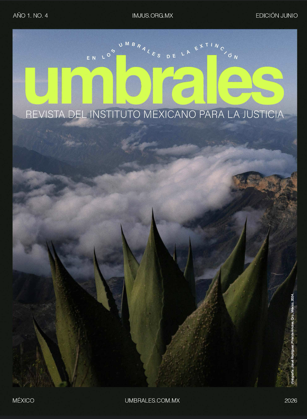 Portada de Umbrales — Año 1, No. 4, Edición junio: En los umbrales de la extinción